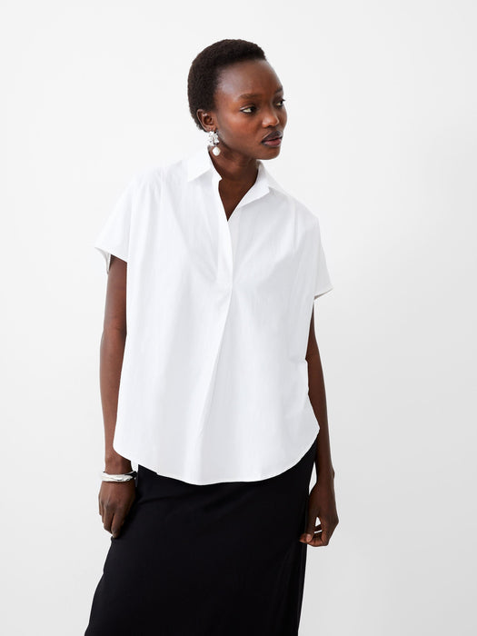 Poplin Shirting Popover - White Womens Shirt The French Connection 