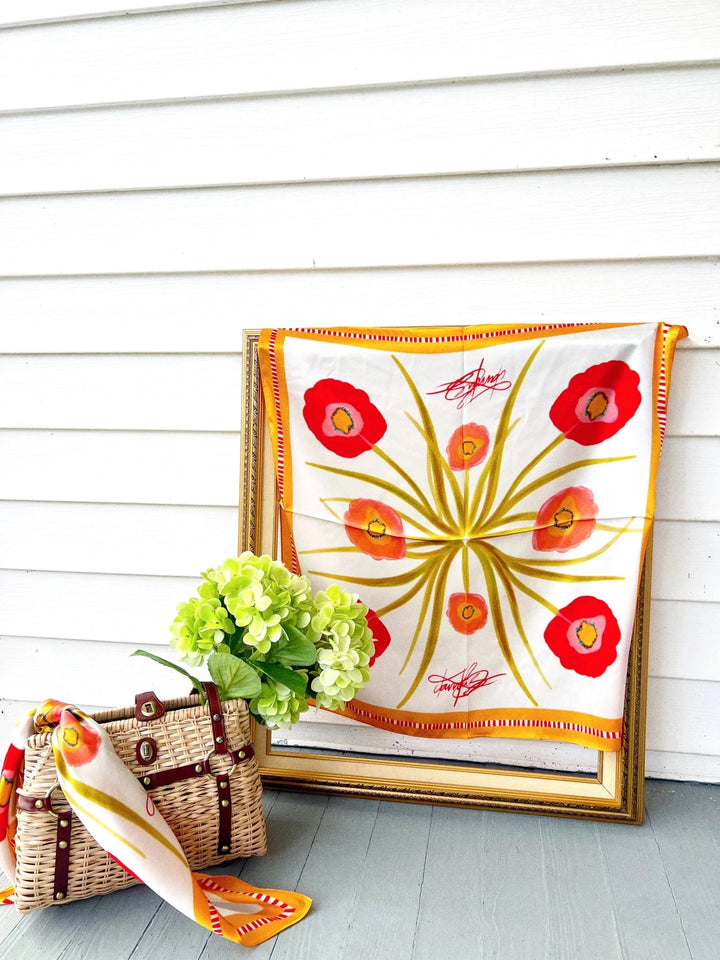 Poppy Fleur Silk Scarf Scarf KB's Canvas 