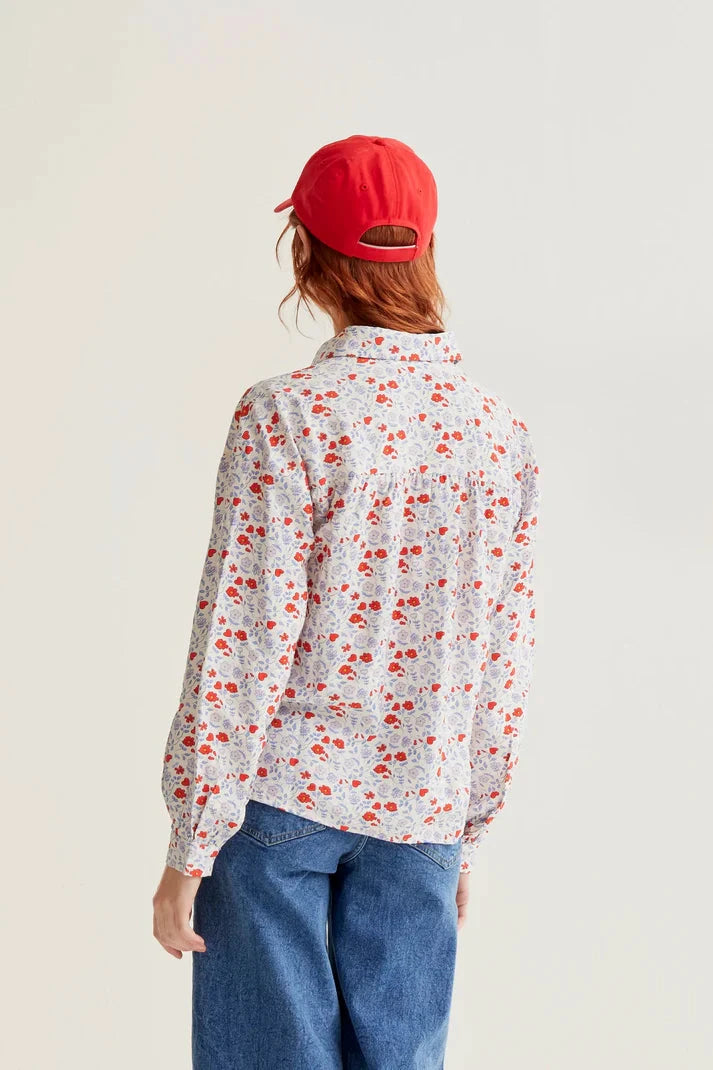 Poppy Floral Button Down Blouse Womens Shirt Compania Fantastica 