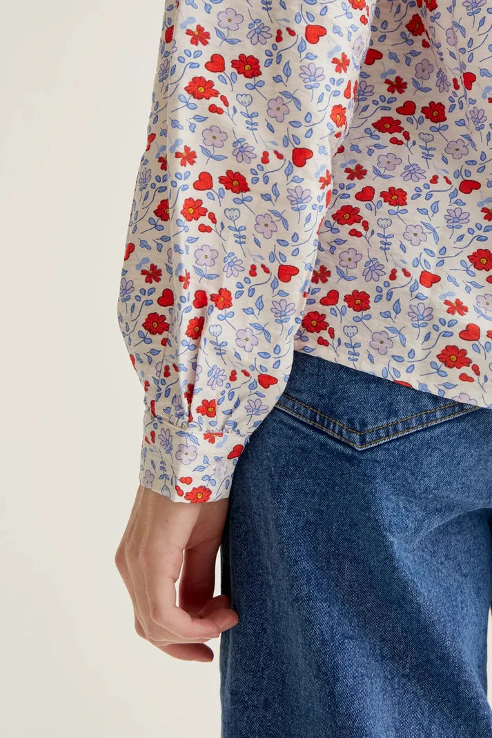 Poppy Floral Button Down Blouse Womens Shirt Compania Fantastica 