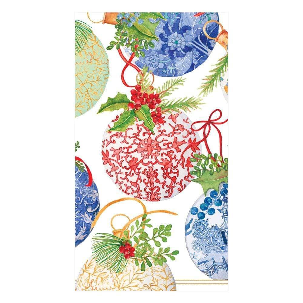 Porcelain Ornaments Guest Towel - 15 Per Package Guest Towels Caspari 
