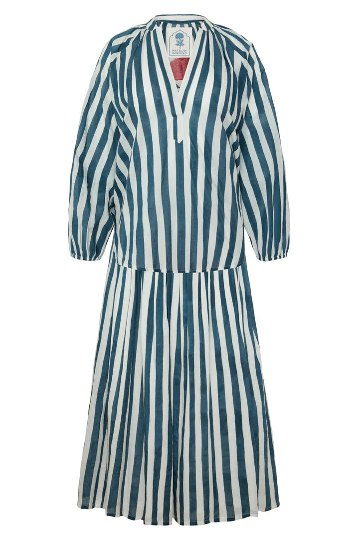 Porto Striped Popover - Navy Womens Shirt Maison Marigold 