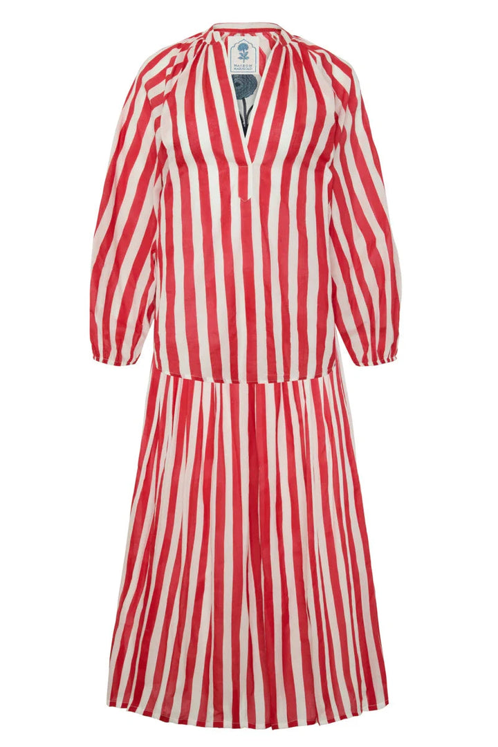 Porto Striped Popover - Red Womens Shirt Maison Marigold 