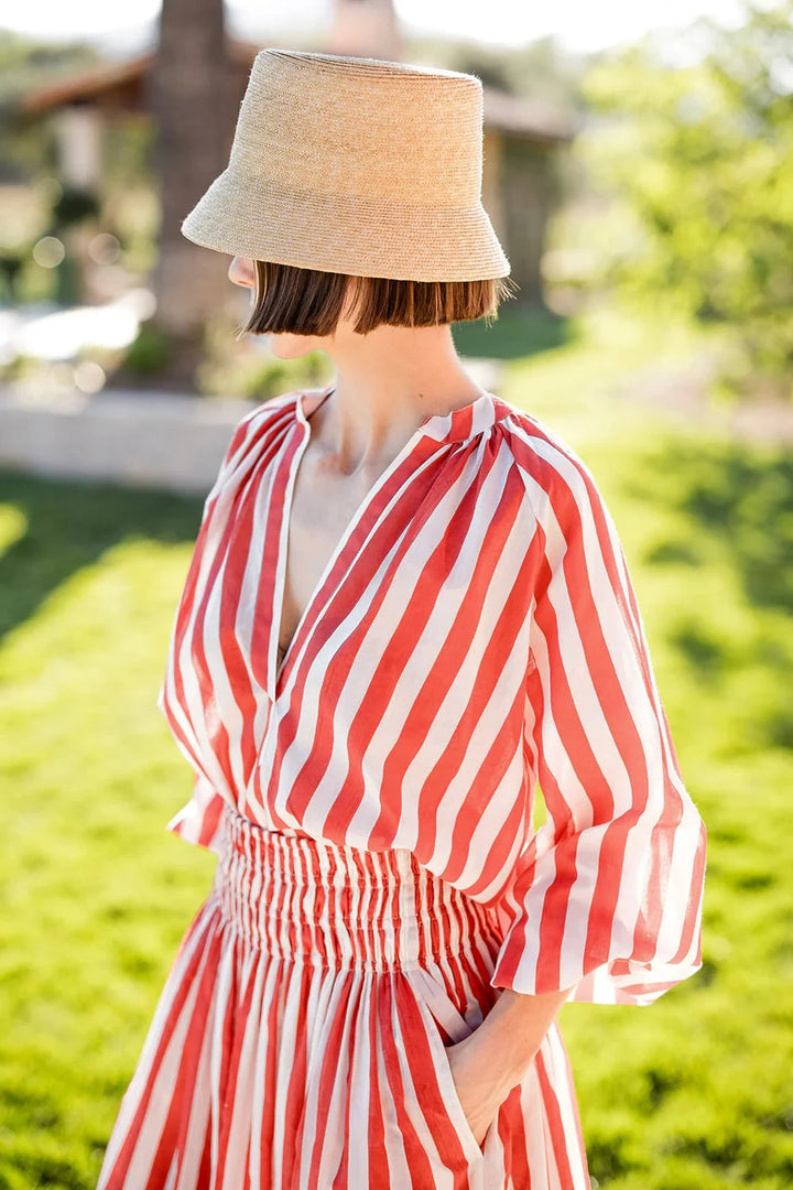 Porto Striped Popover - Red Womens Shirt Maison Marigold 