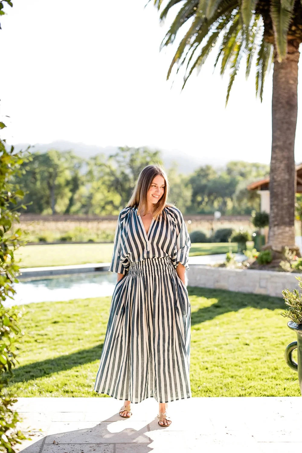 Porto Striped Skirt - Navy Womens Skirts Maison Marigold 