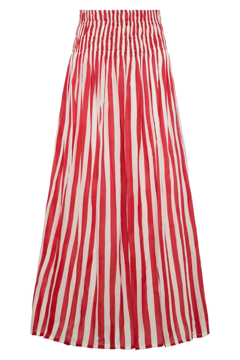 Porto Striped Skirt - Red Womens Skirts Maison Marigold 