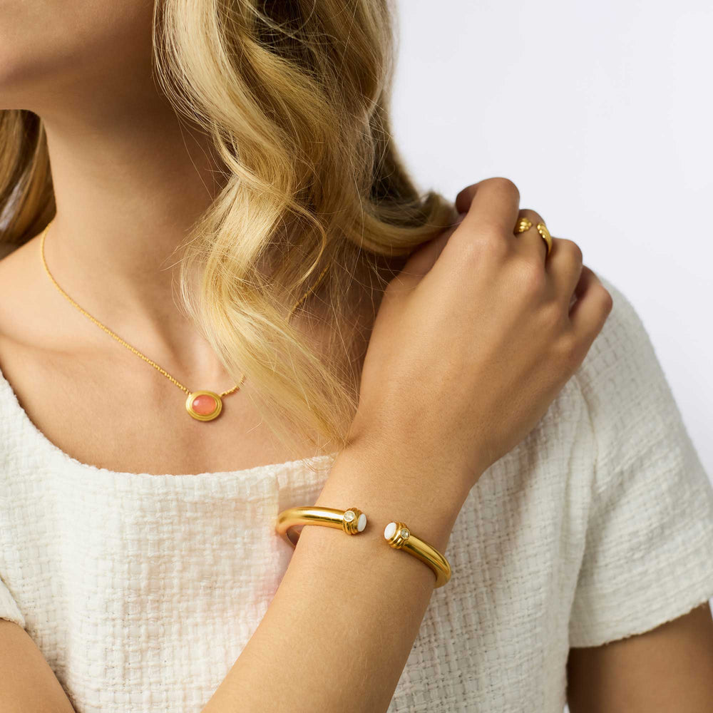 Portofino Demi Cuff - White jade Womens Bracelet Julie Vos 