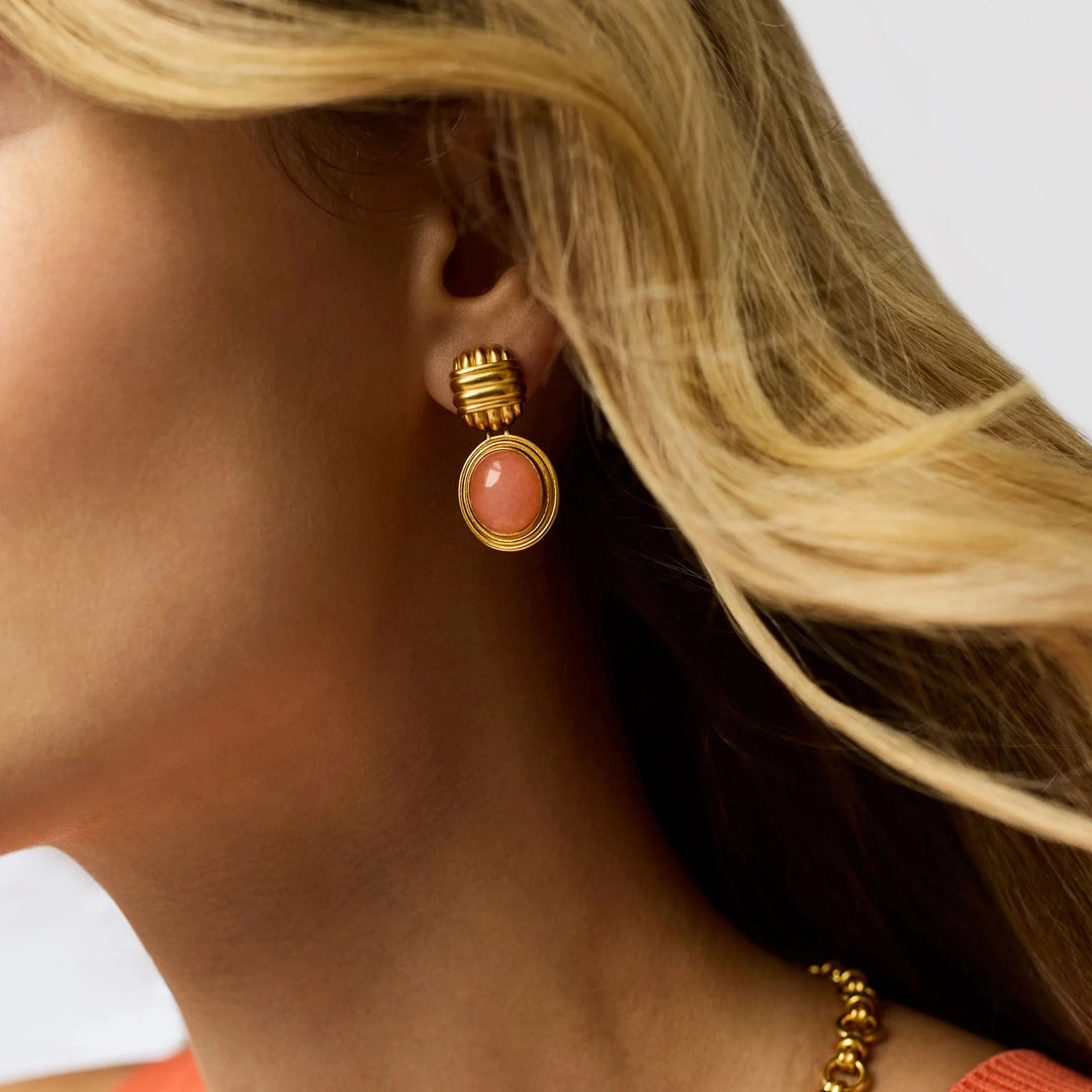 Portofino Stone Earrings - Melon Jade Womens Earrings Julie Vos 