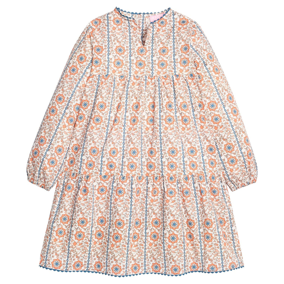 Positano Dress Long Sleeved - Verbier Vines Orange Girl Dress Bisby 