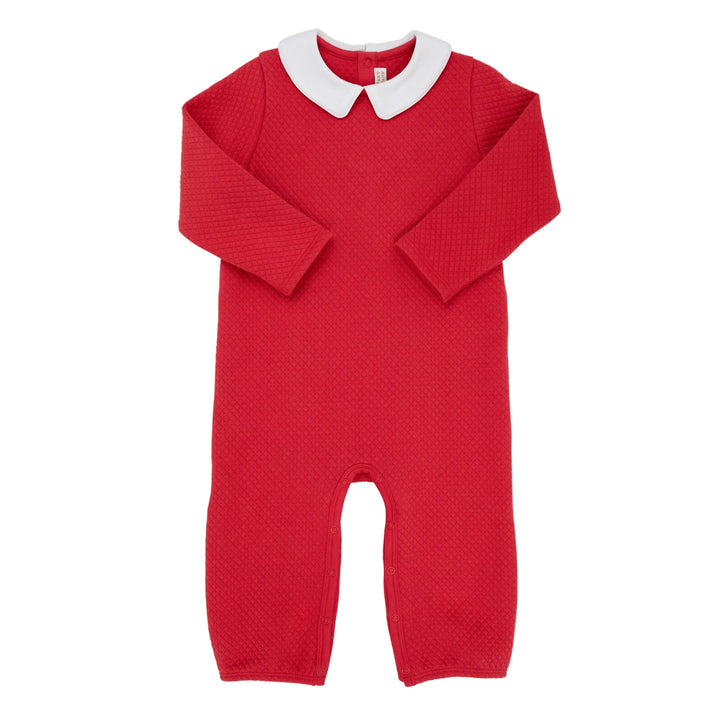 Potter's Playsuit - Richmond Red Boy Romper Beaufort Bonnet 