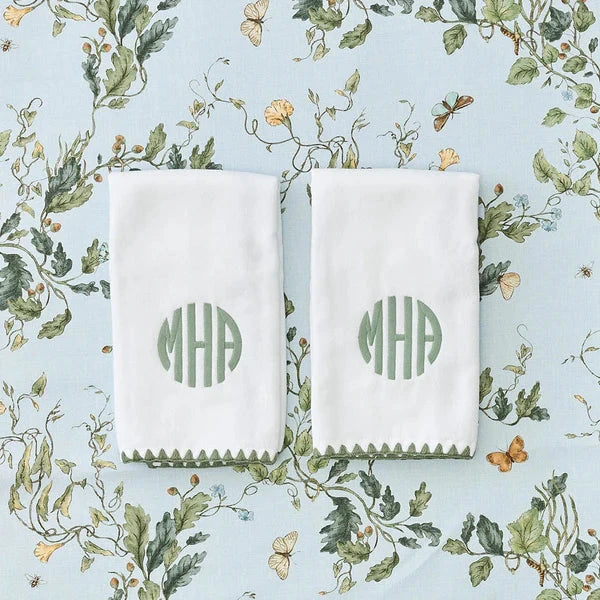 Powder Bath Towel - Green Stitching Bath Towels Weezie 