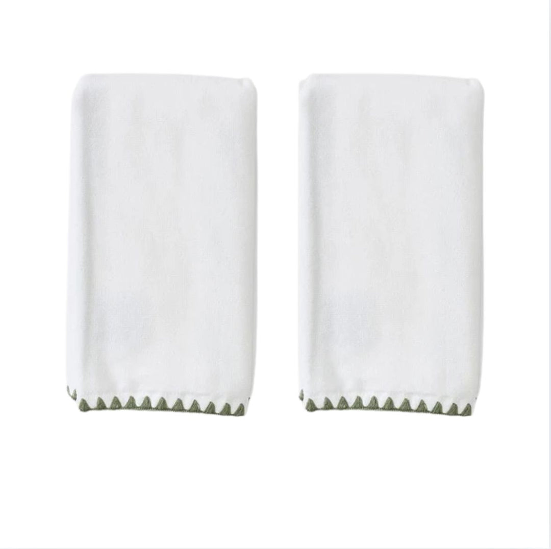 Powder Bath Towel - Green Stitching Bath Towels Weezie Standard 