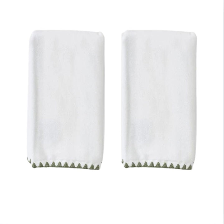 Powder Bath Towel - Green Stitching Bath Towels Weezie Standard 