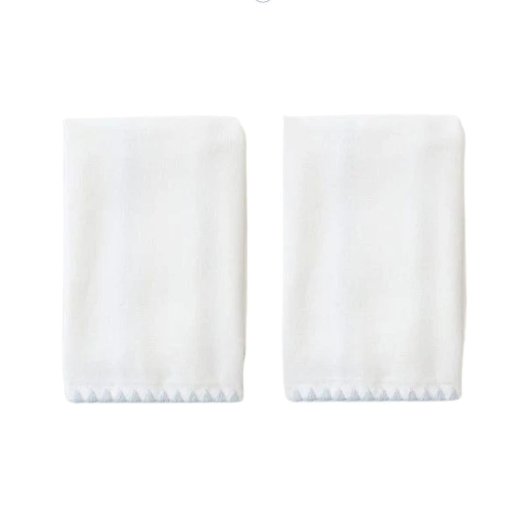 Powder Bath Towel - Light Blue Stitching Bath Towels Weezie Fingertip 