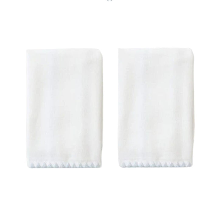 Powder Bath Towel - Light Blue Stitching Bath Towels Weezie Fingertip 