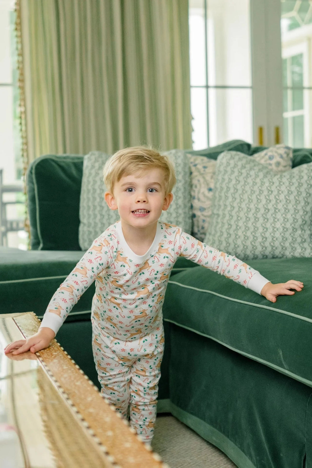 Prancer 2 Piece PJ Set Boy Pajamas Proper Peony 