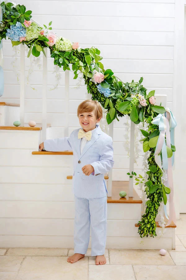 Prep School Pants - Breakers Blue Seersucker Boy Pants Beaufort Bonnet 