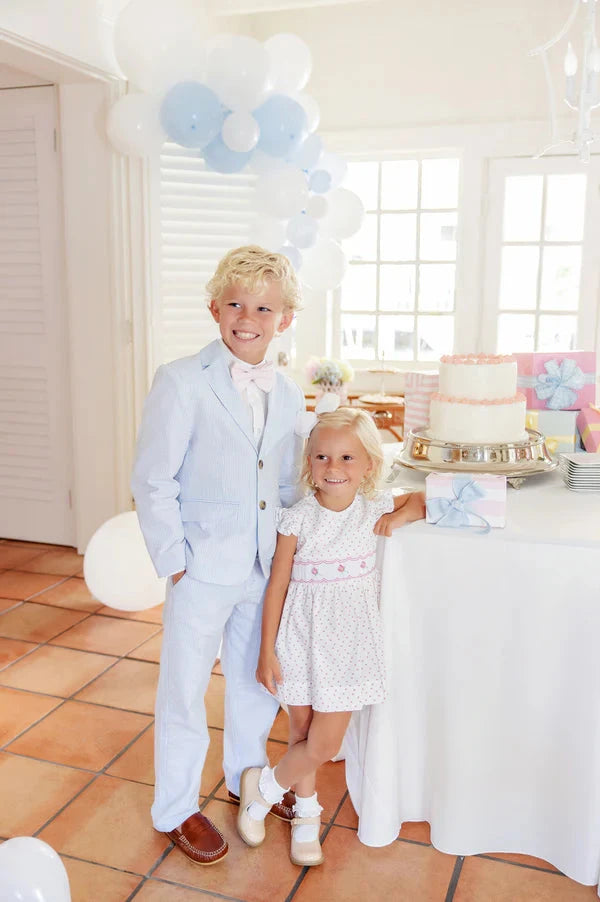 Prep School Pants - Breakers Blue Seersucker Boy Pants Beaufort Bonnet 