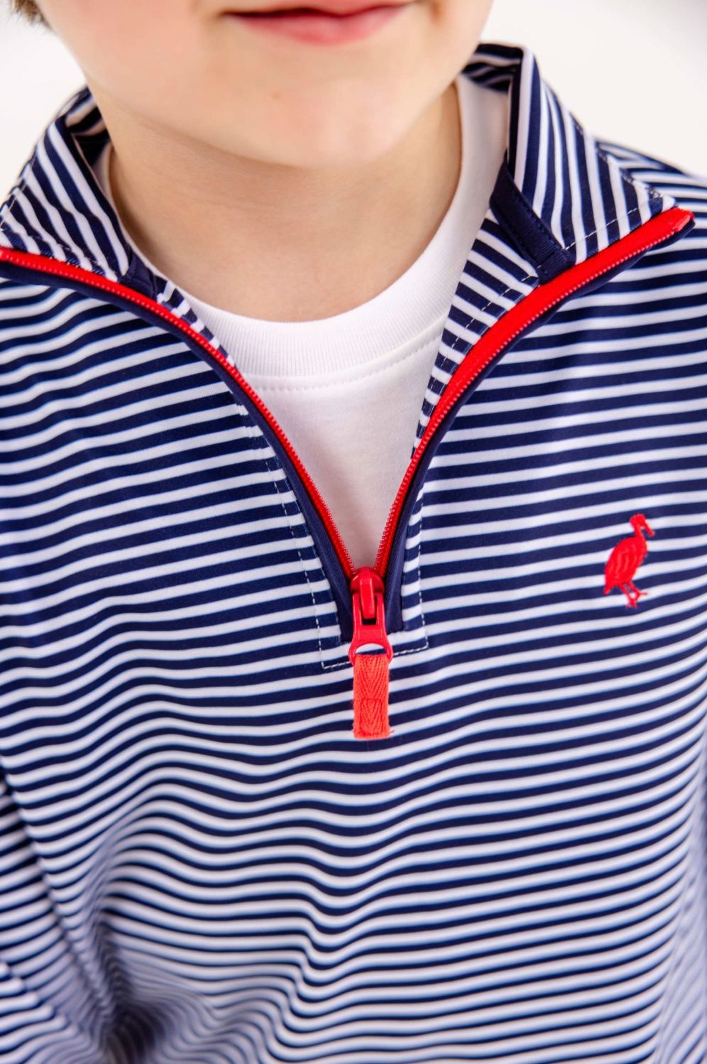 Prepletic Hayword Half-Zip - Nantucket Navy Stripe and Richmond Red Boy Sweater Beaufort Bonnet 