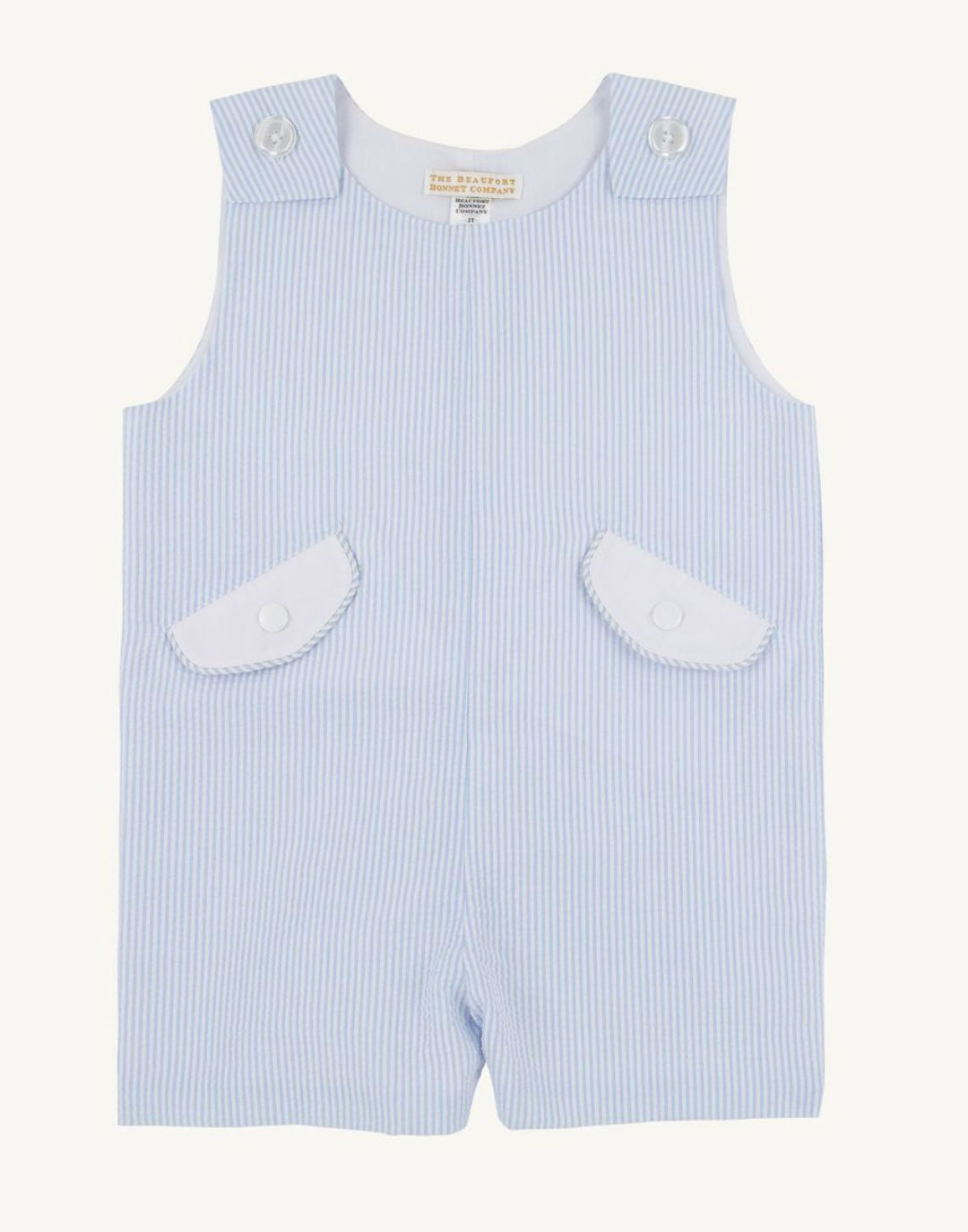 Prescott Pocket Jon Jon - Breakers Blue Seersucker Boy Jon Jon Beaufort Bonnet 