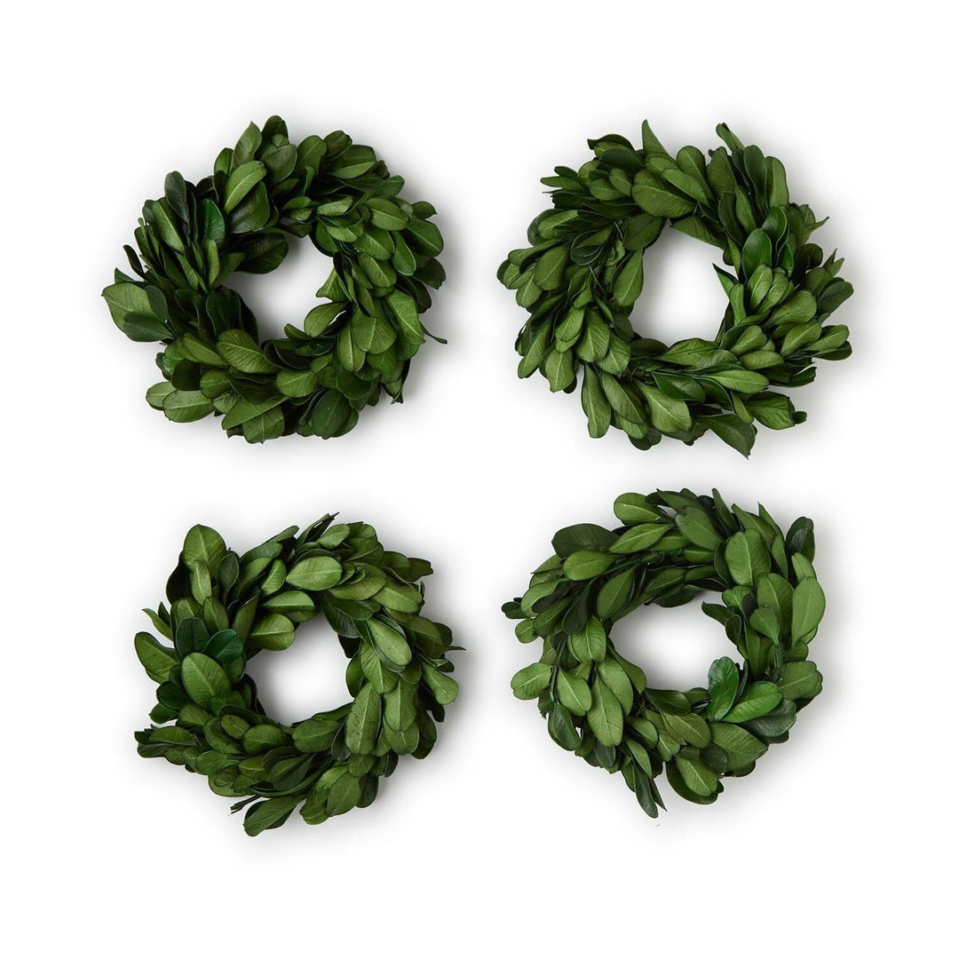 Preserved Boxwood Wreath Napkin Rings - Set of 4 Napkin Rings Two's Company 