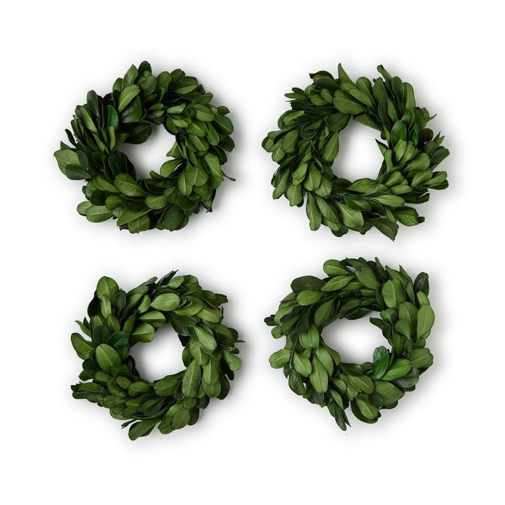 Preserved Boxwood Wreath Napkin Rings - Set of 4 Napkin Rings Two's Company 