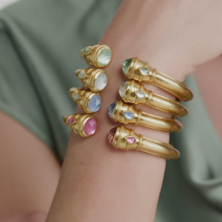 Cannes Demi Cuff - Iridescent Chalcedony Blue