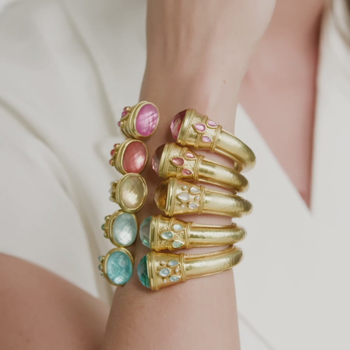 Cannes Cuff - Iridescent Chalcedony Blue