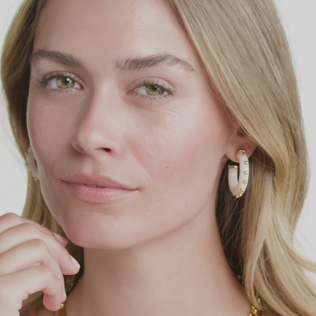 Colette Hoop Earrings - Alabaster