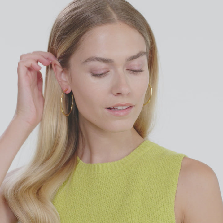 Bamboo Hoop Earrings - Gold