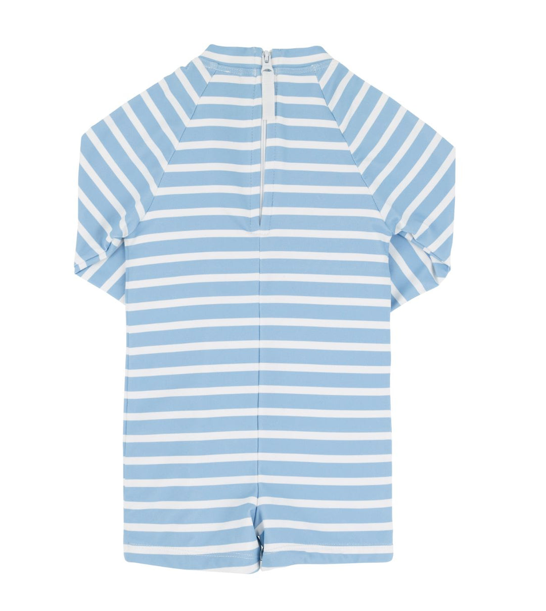 Price Pool Romper - Sarasota Sky Stripe Boy Bathing Suit Beaufort Bonnet 