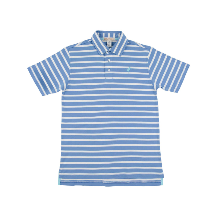Prim and Proper Beach Polo - Barbados Blue Stripe Boy Shirt Beaufort Bonnet 