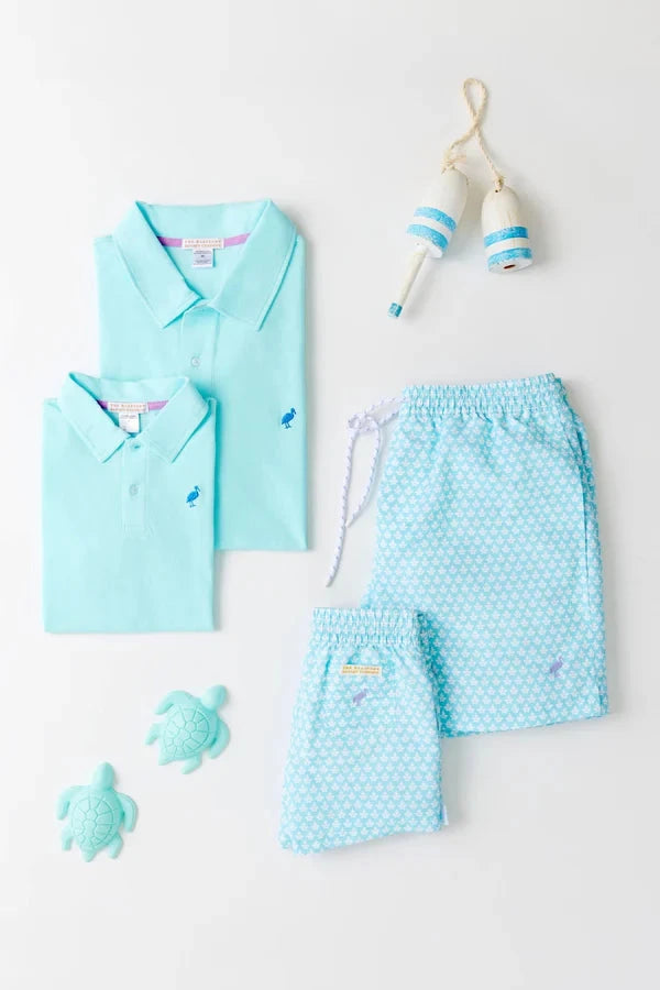 Prim and Proper Beach Polo -Edisto Egg Blue Boy Shirt Beaufort Bonnet 