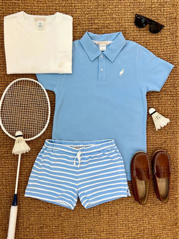 Prim and Proper Beach Polo - Sarasota Sky Boy Shirt Beaufort Bonnet 