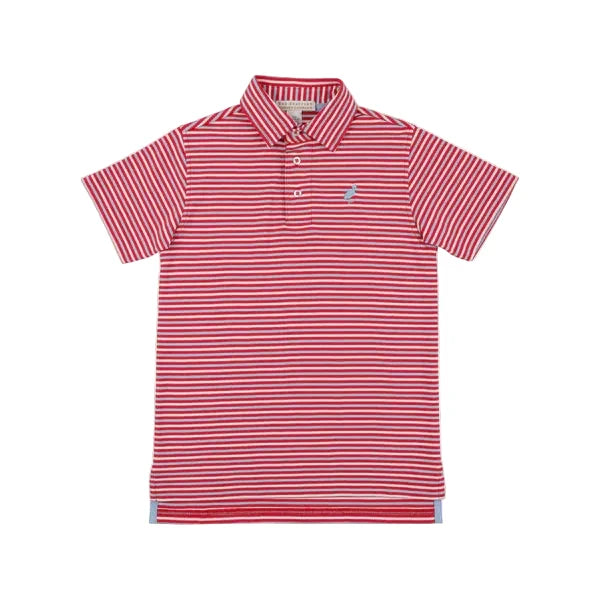 Prim and Proper Beach Polo - Sumner County Stripe Richmond Red Boy Shirt Beaufort Bonnet 