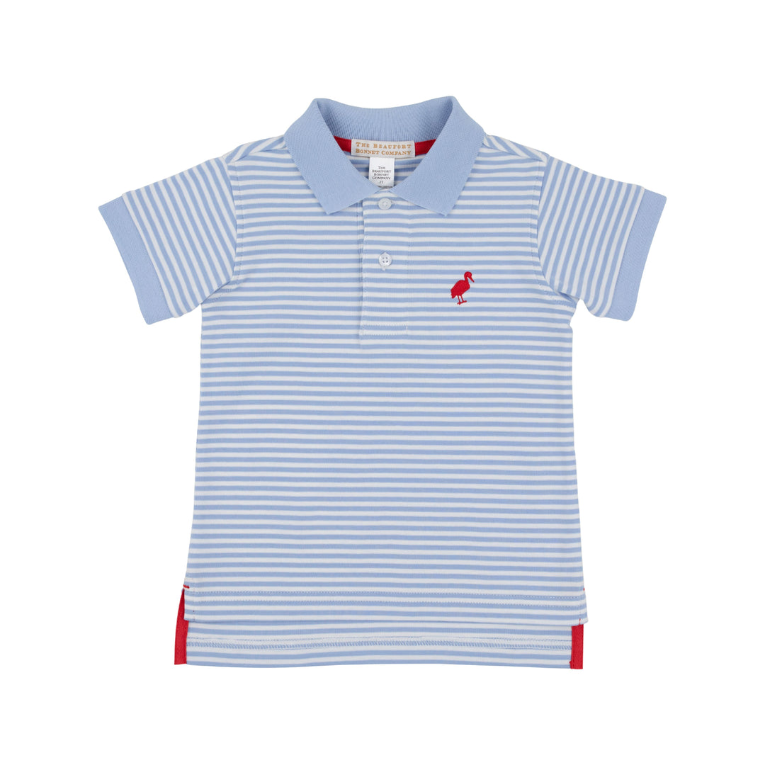 Prim and Proper Polo - Beale Street Blue Stripe Boy Shirt Beaufort Bonnet 