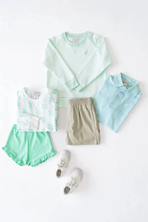 Prim and Proper Polo - Brookline Blue Stripe Boy Shirt Beaufort Bonnet 