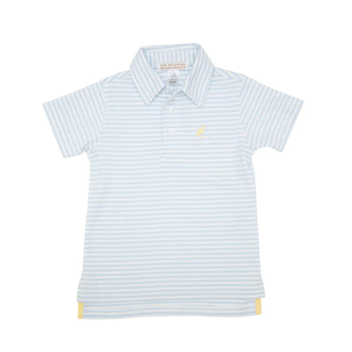 Prim and Proper Polo - Buckhead Blue Stripe Boy Shirt Beaufort Bonnet 
