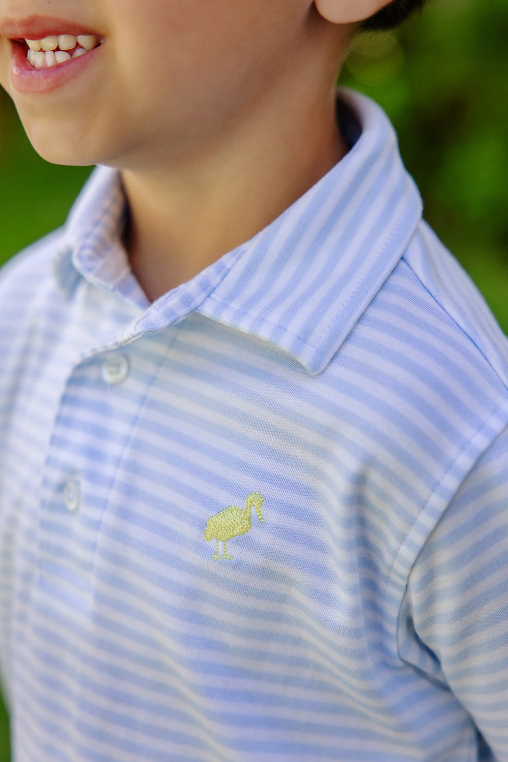 Prim and Proper Polo - Buckhead Blue Stripe Boy Shirt Beaufort Bonnet 