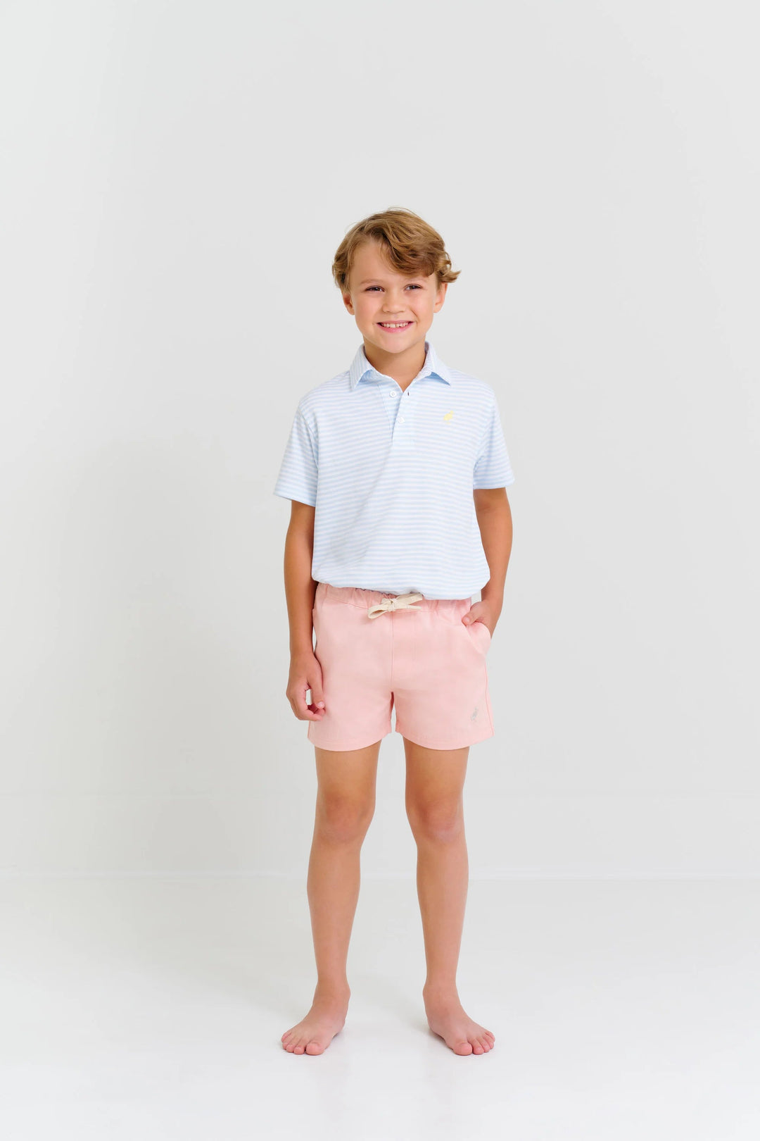 Prim and Proper Polo - Buckhead Blue Stripe Boy Shirt Beaufort Bonnet 