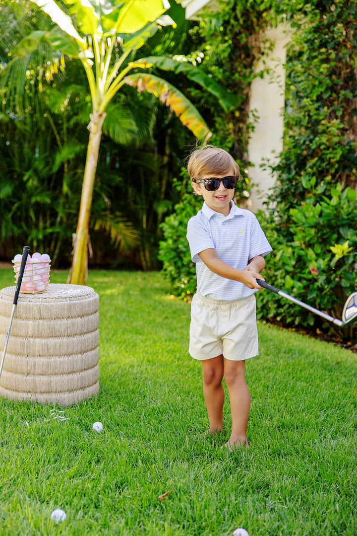 Prim and Proper Polo - Buckhead Blue Stripe Boy Shirt Beaufort Bonnet 