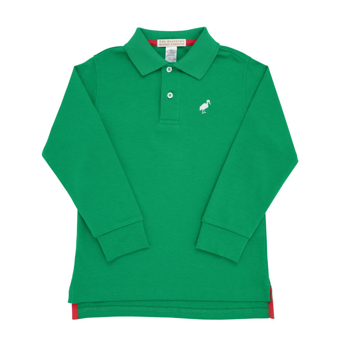 Prim and Proper Polo LS - Kiawah Kelly Green Boy Shirt Beaufort Bonnet 