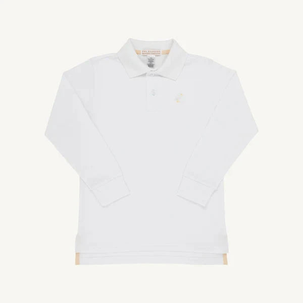Prim and Proper Polo LS - Worth Ave White Boy Shirt Beaufort Bonnet 