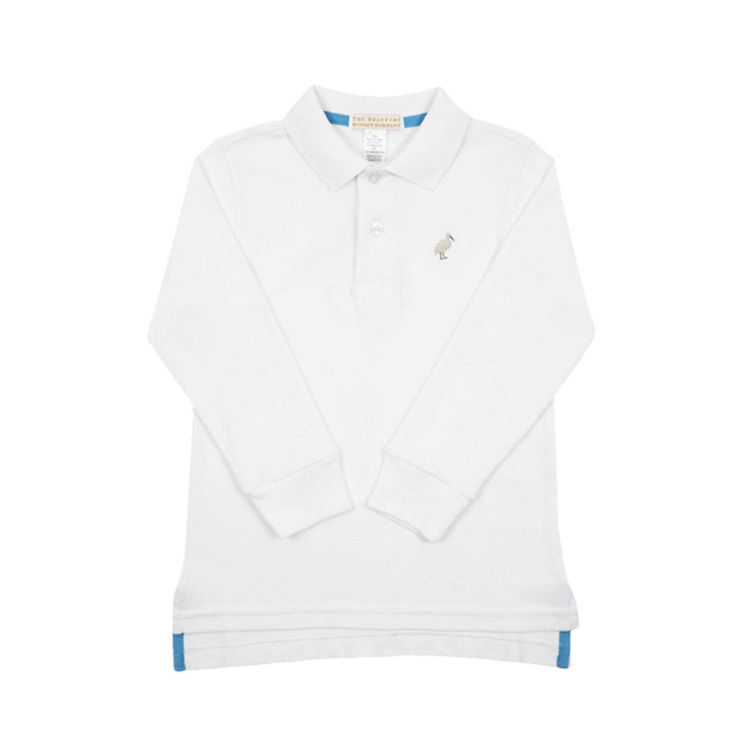Prim and Proper Polo LS - Worth Ave White Boy Shirt Beaufort Bonnet 