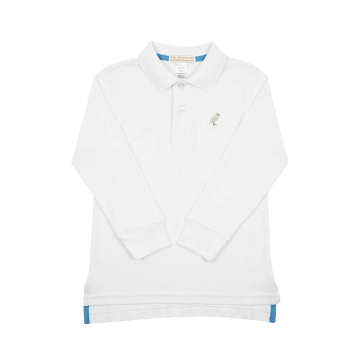 Prim and Proper Polo LS - Worth Ave White Boy Shirt Beaufort Bonnet 