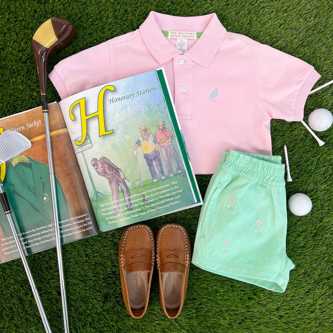 Prim and Proper Polo - Palm Beach Pink Boy Shirt Beaufort Bonnet 