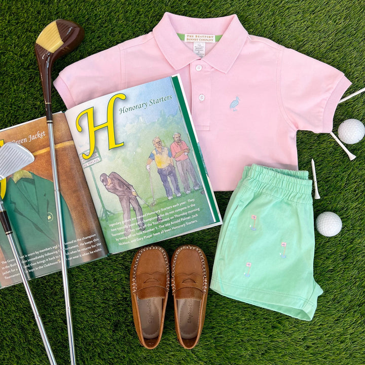 Prim and Proper Polo - Palm Beach Pink Boy Shirt Beaufort Bonnet 