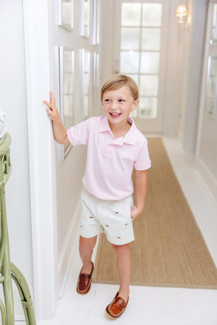Prim and Proper Polo - Palm Beach Pink Boy Shirt Beaufort Bonnet 