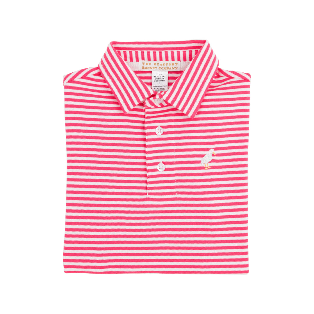 Prim and Proper Polo - Palm Springs Punch Stripe Boy Shirt Beaufort Bonnet 