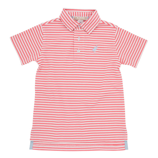 Prim and Proper Polo - Parrot Cay Coral Stripe Boy Shirt Beaufort Bonnet 